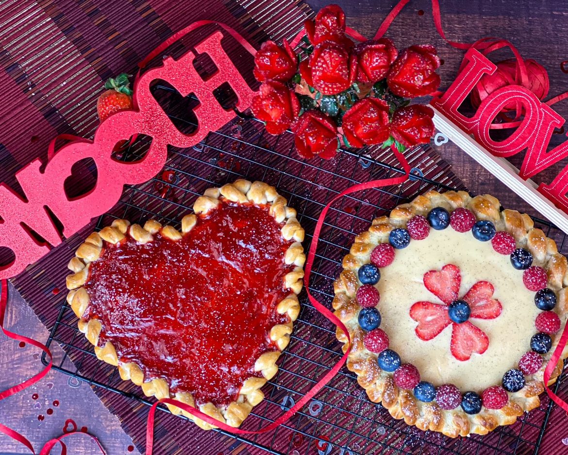 Valentine Sharing Pastries - With Strawberry Jam & Custard Cream Cheese