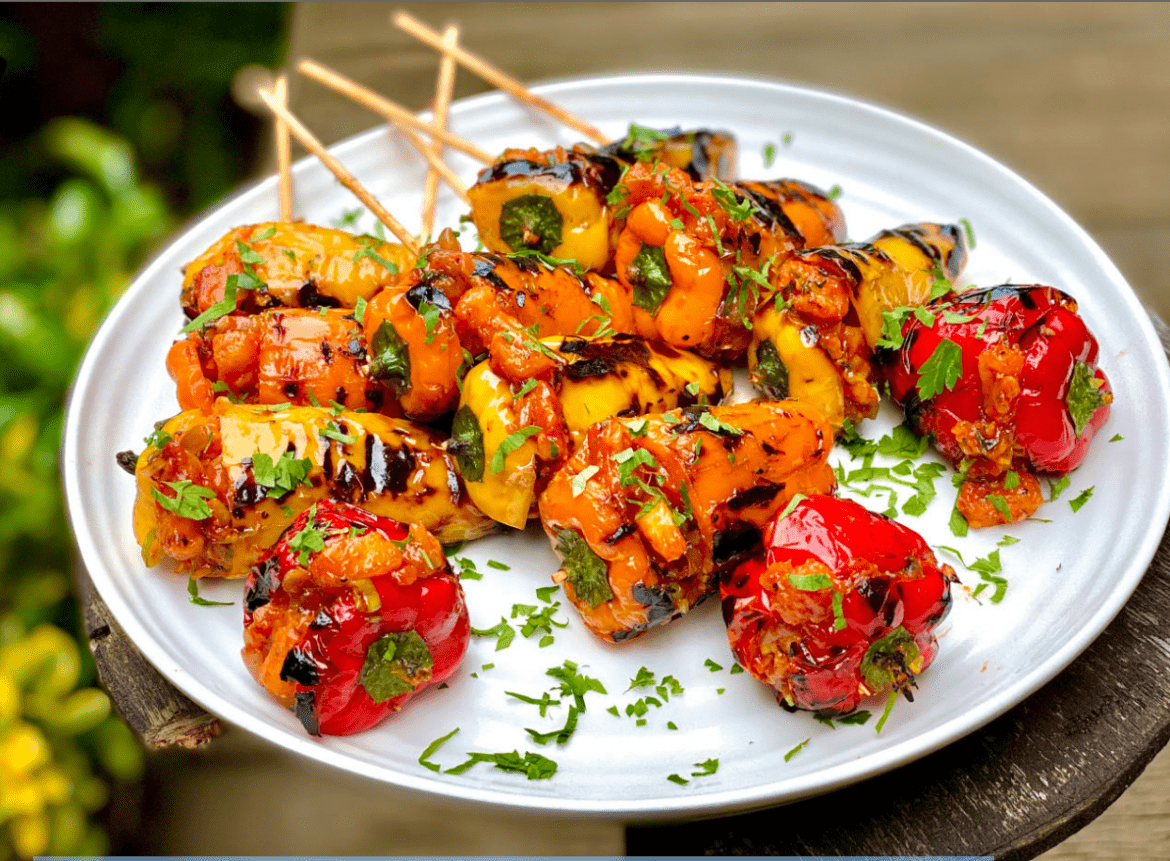 Chilli Paneer Stuffed Baby Peppers