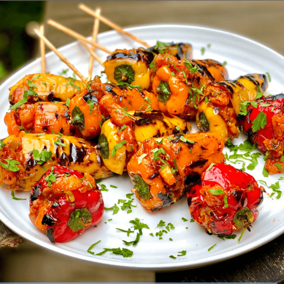 Chilli Paneer Stuffed Baby Peppers