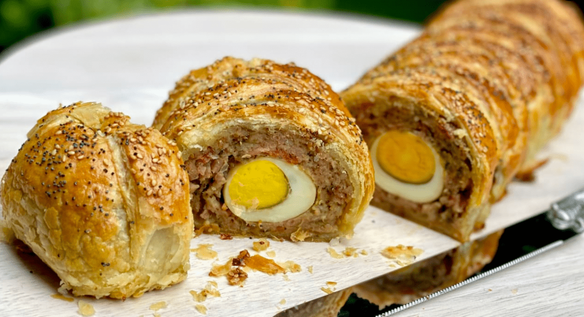 Giant Sausage Roll and Egg Twist