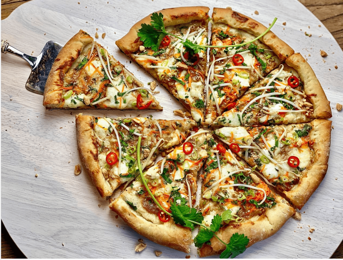 Thai Chicken (or vegetarian) Pizza