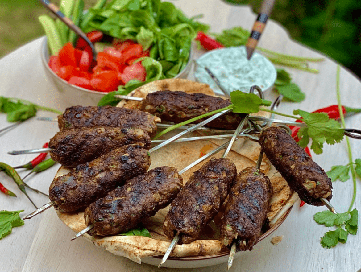 Grilled Spiced Lamb Kebabs with a garlicky tzatziki Zars Kitchen