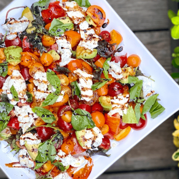 Torn Burrata Salad with Tomatoes & Avocado