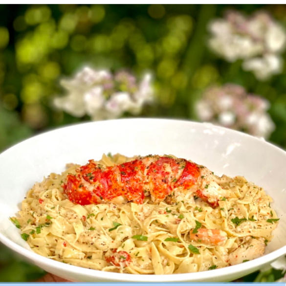 Garlic Butter Lobster with Tagliatelle Pasta