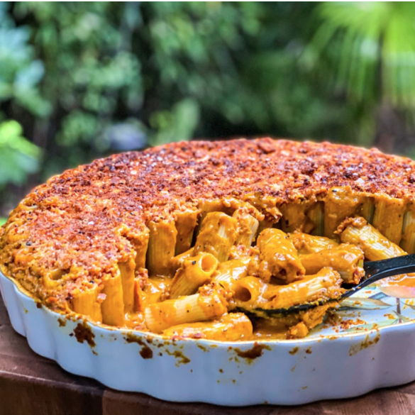 Creamy Squash Rigatoni Pie With a Cheesy Chorizo Crumb Topping