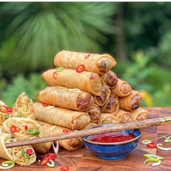 Golden Crisp Veggie Noodle Spring Rolls