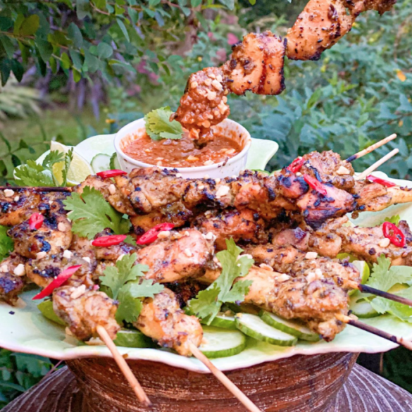 The Most Incredible Chicken Satays With a Creamy Crunchy Peanut Sauce