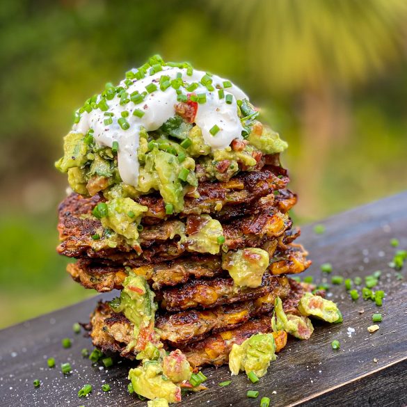 Cauliflower, Cheese & Banana Blossom Fritters