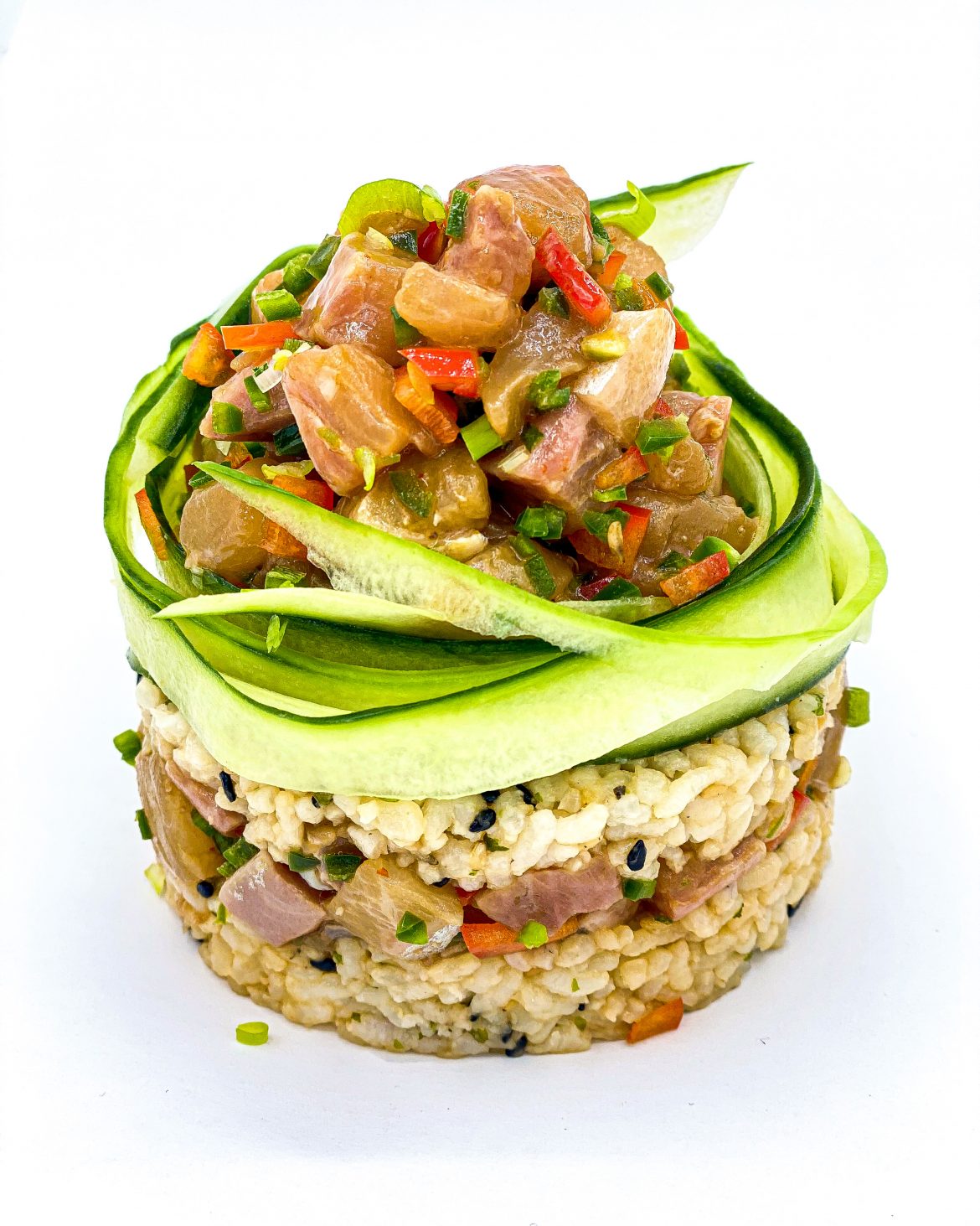 Yellowtail (Himachi) Tartare Mini Sushi Cake