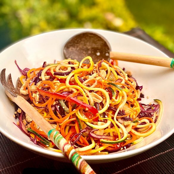 Spiralised Veg Noodle Salad With Sesame Soy Dressing