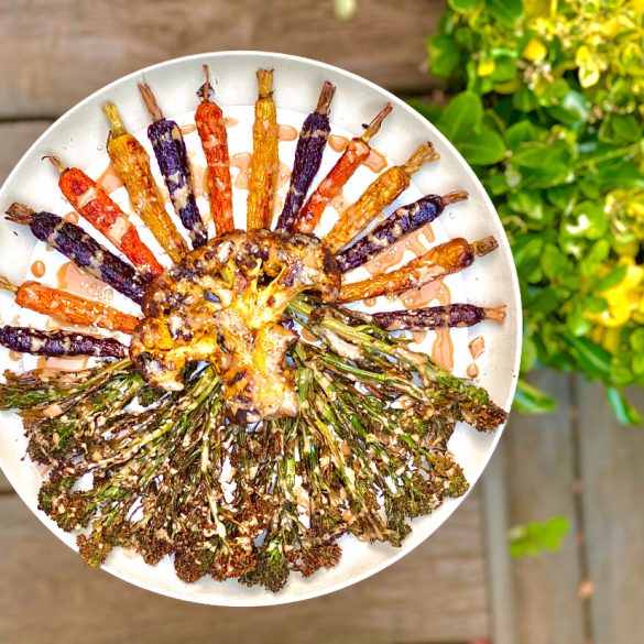 Sesame Soy Dressing With Roasted Veg