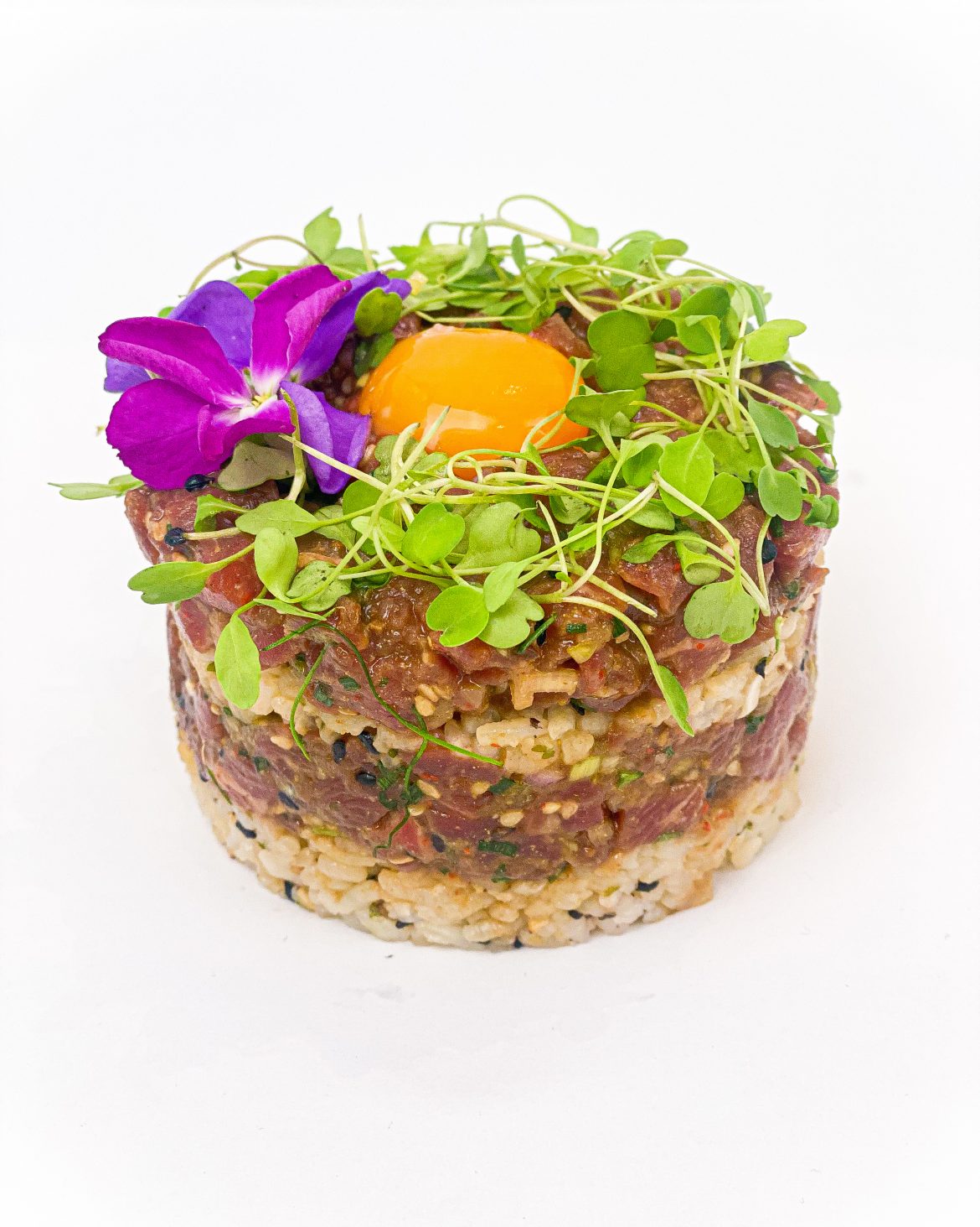 Oriental Beef Tartare Mini Sushi Cake