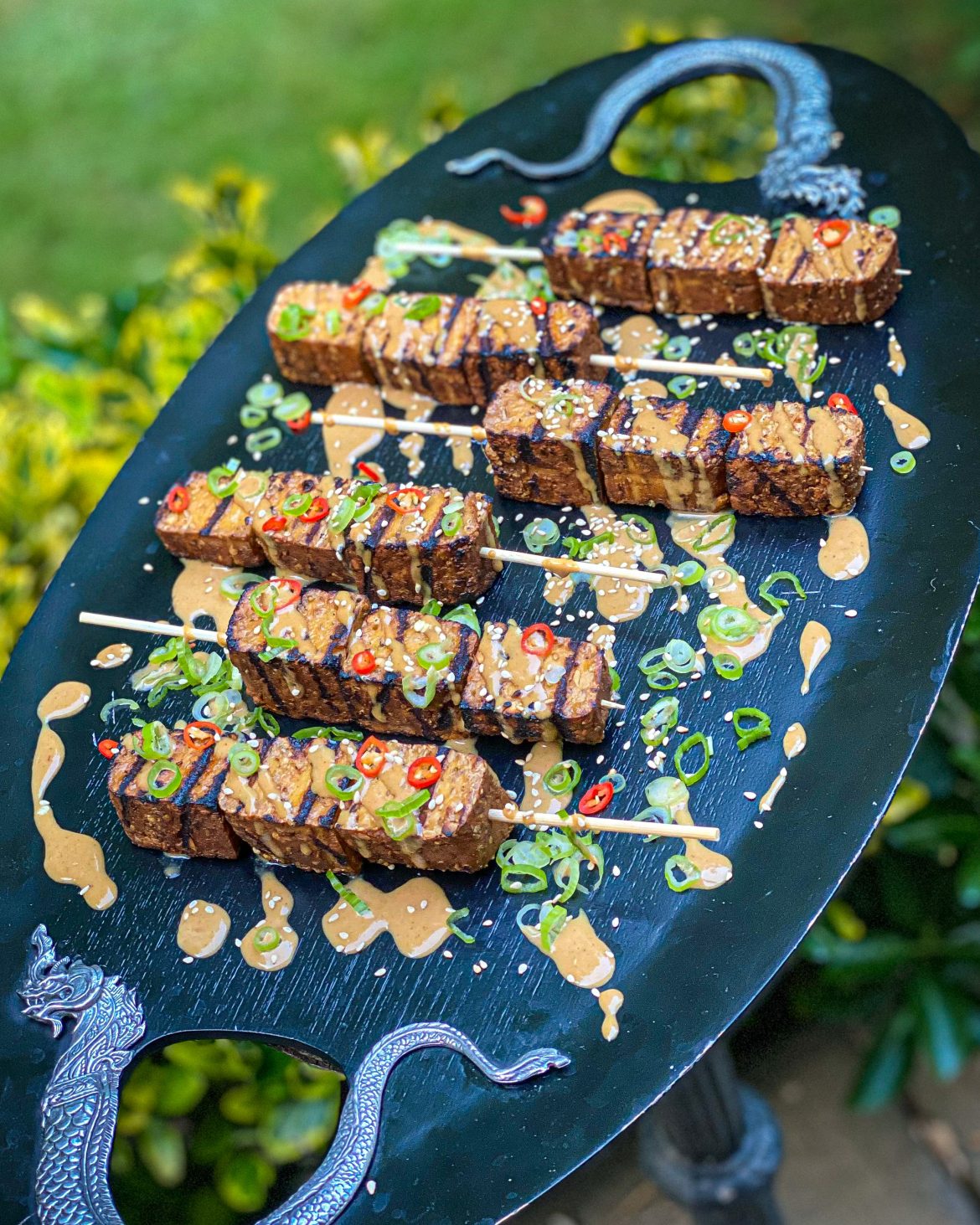 Griddled Smoked Tofu Satays With Spicy Peanut Sauce