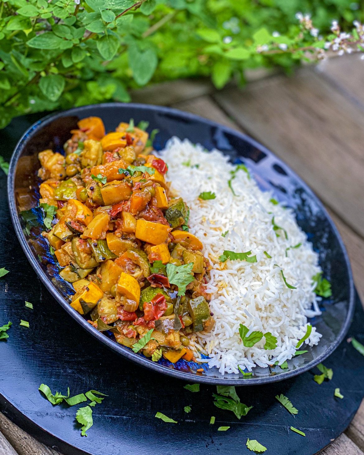 Spiced Yellow & Green Courgettes With Potatoes, Peas, And Carrots