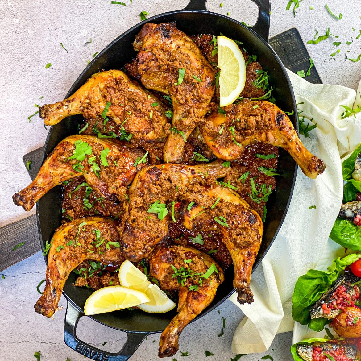 Baked Spicy Chicken Legs In A Creamy Coconut Peanut Sauce