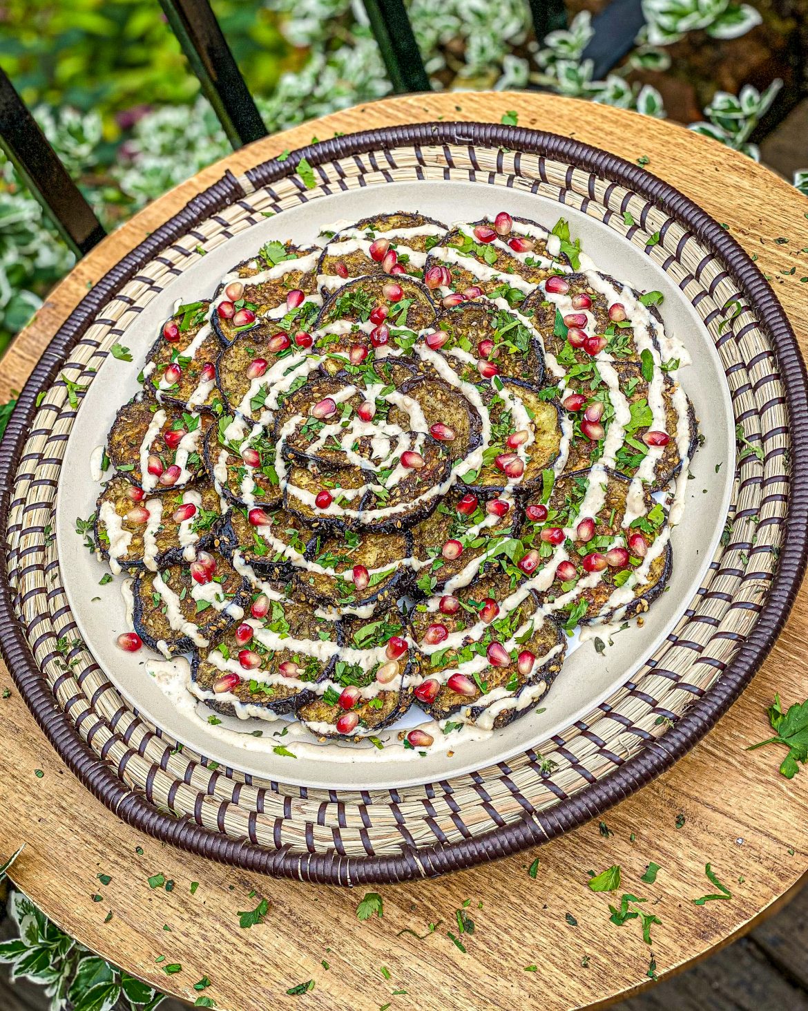 Za'atar Roasted Aubergine With A Smoked Garlic & Cumin Tahini Dressing