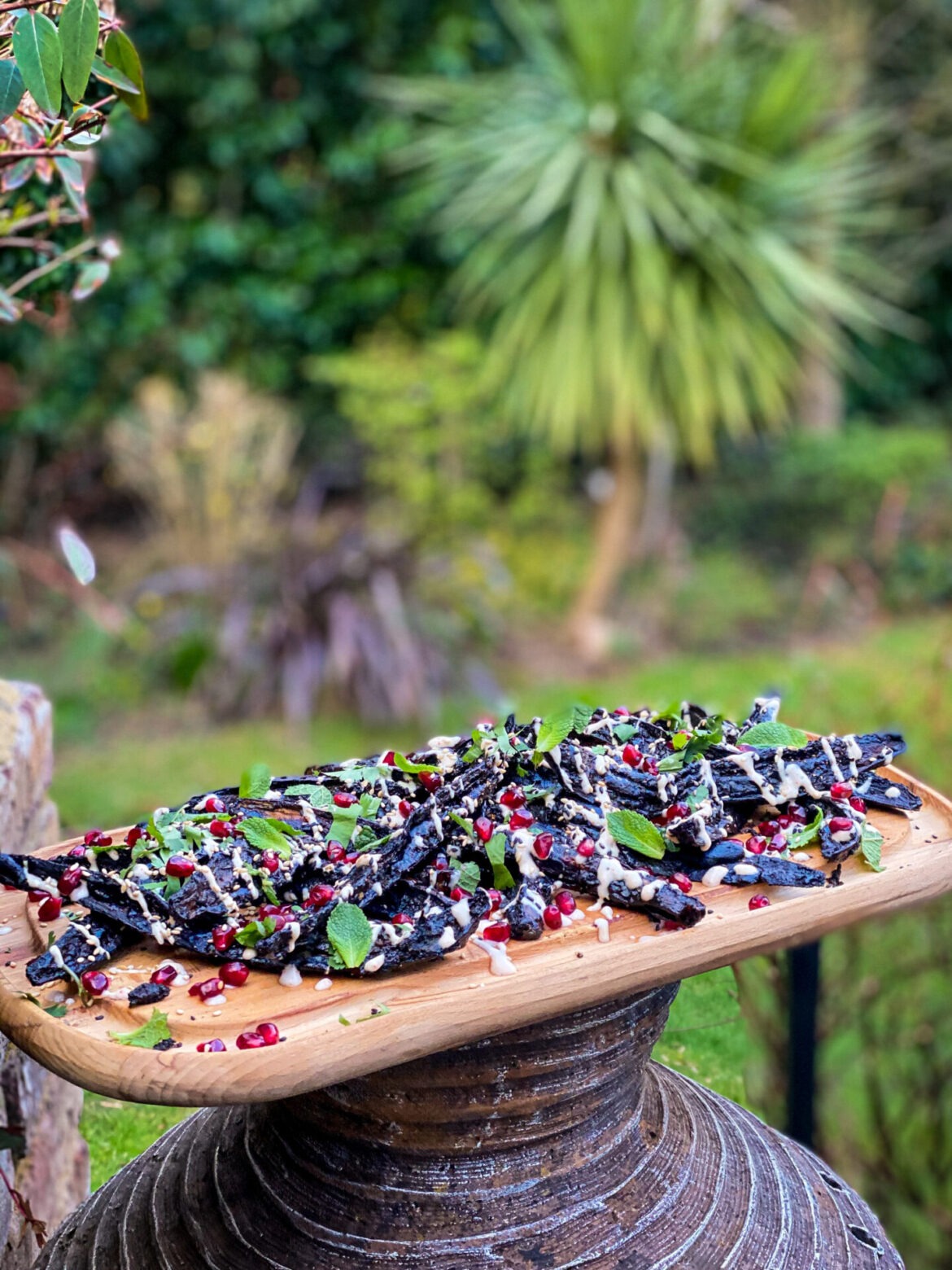 Black Tahini Miso Aubergine With Chilli Yogurt Dressing