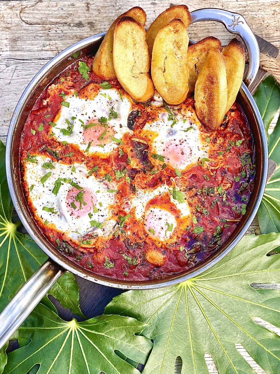Saturday Shakshuka With Butter Beans, Spinach & Nduja