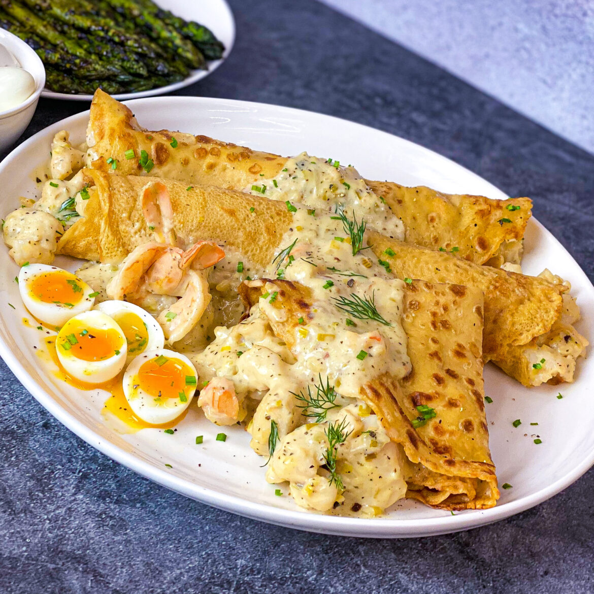 Seafood Crepes With A Garlicky Béarnaise Butter Sauce - Zars Kitchen