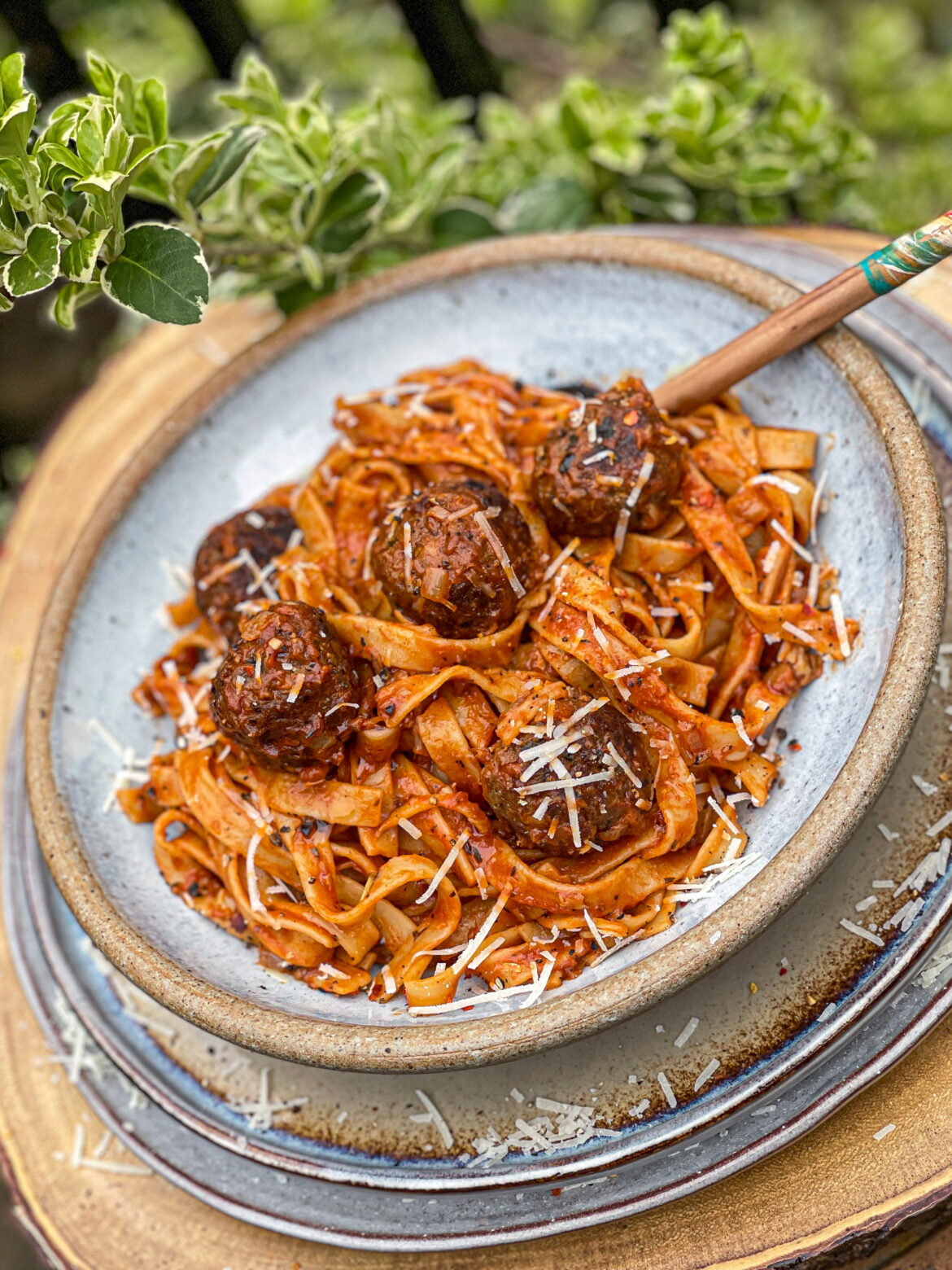Pork & Lamb Meatballs With Smokey Tomato Tagliatelle
